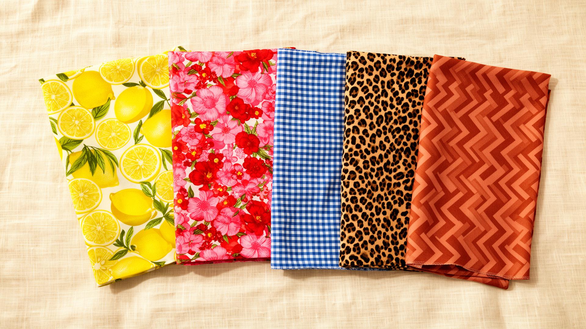 Échantillons de tissus colorés